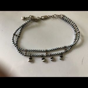 Sterling & genuine fresh water pearl choker.